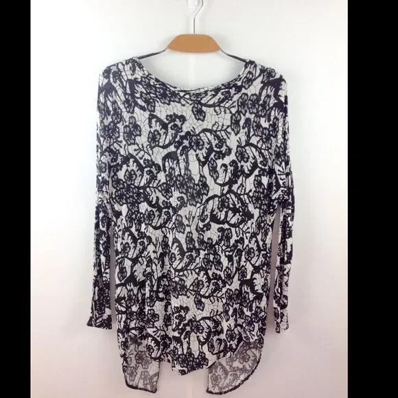 Wilfred Rayon Lace Print La Rivière Long Sleeve w/Open Back Size S - Picture 2 of 7